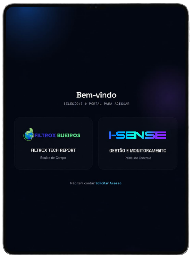 Aplicativo I-SENSE em tablet