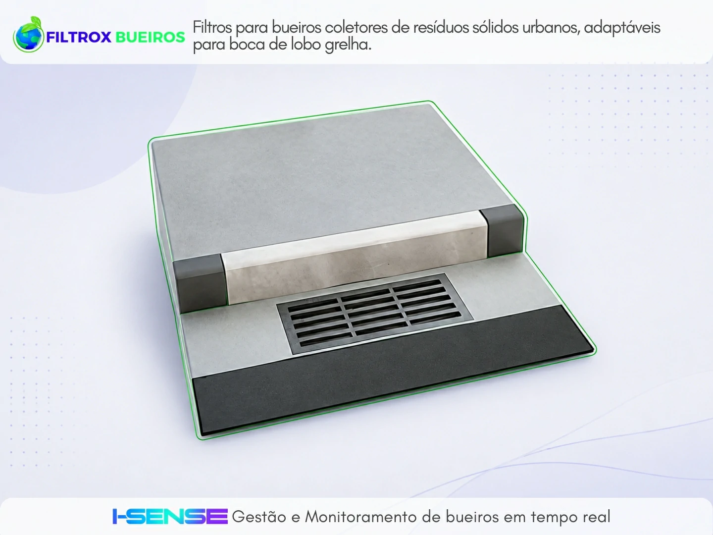Filtro para bueiro FX 150 da Filtrox Bueiros, adaptável para boca de lobo com grelha
